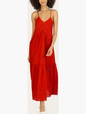 Super natural by secret mission Red Eyelet Maxi Dress size S